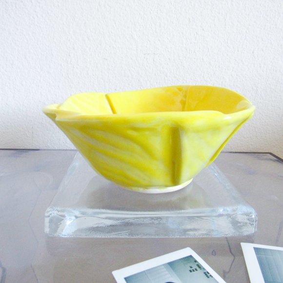 Sunny Yellow Handmade Ceramic Bowl Decorative Bowl Stylish Decor Retro Vintage - Picture 4 of 10